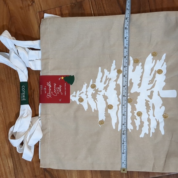 Coterie Studio 6 Canvas 100% Cotton Reusable Holiday Gift Totes NWT❤️ - Picture 13 of 15